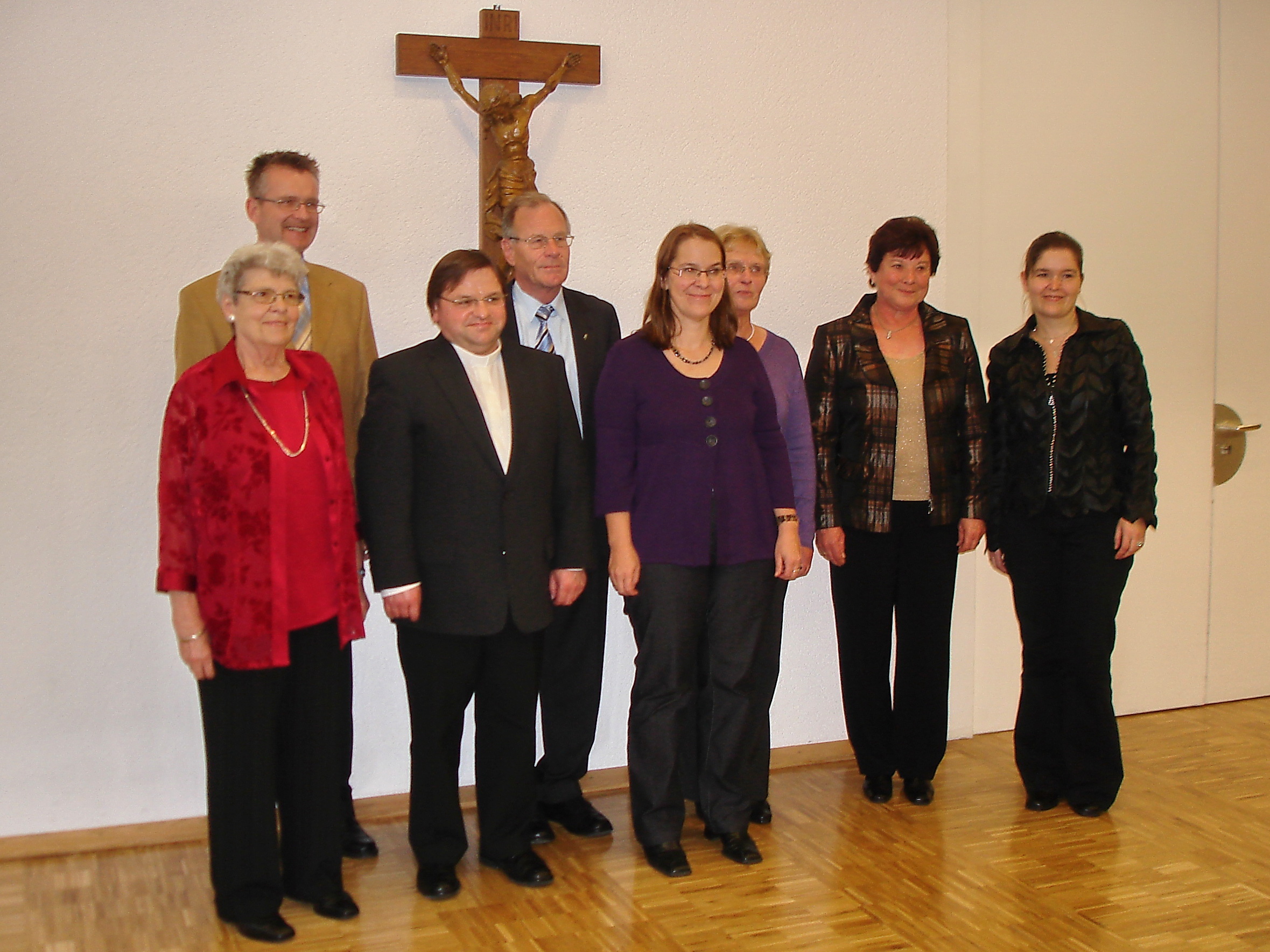 Cäcilienfeier Jubilare mit Präses, Dirigentin und Vorstand